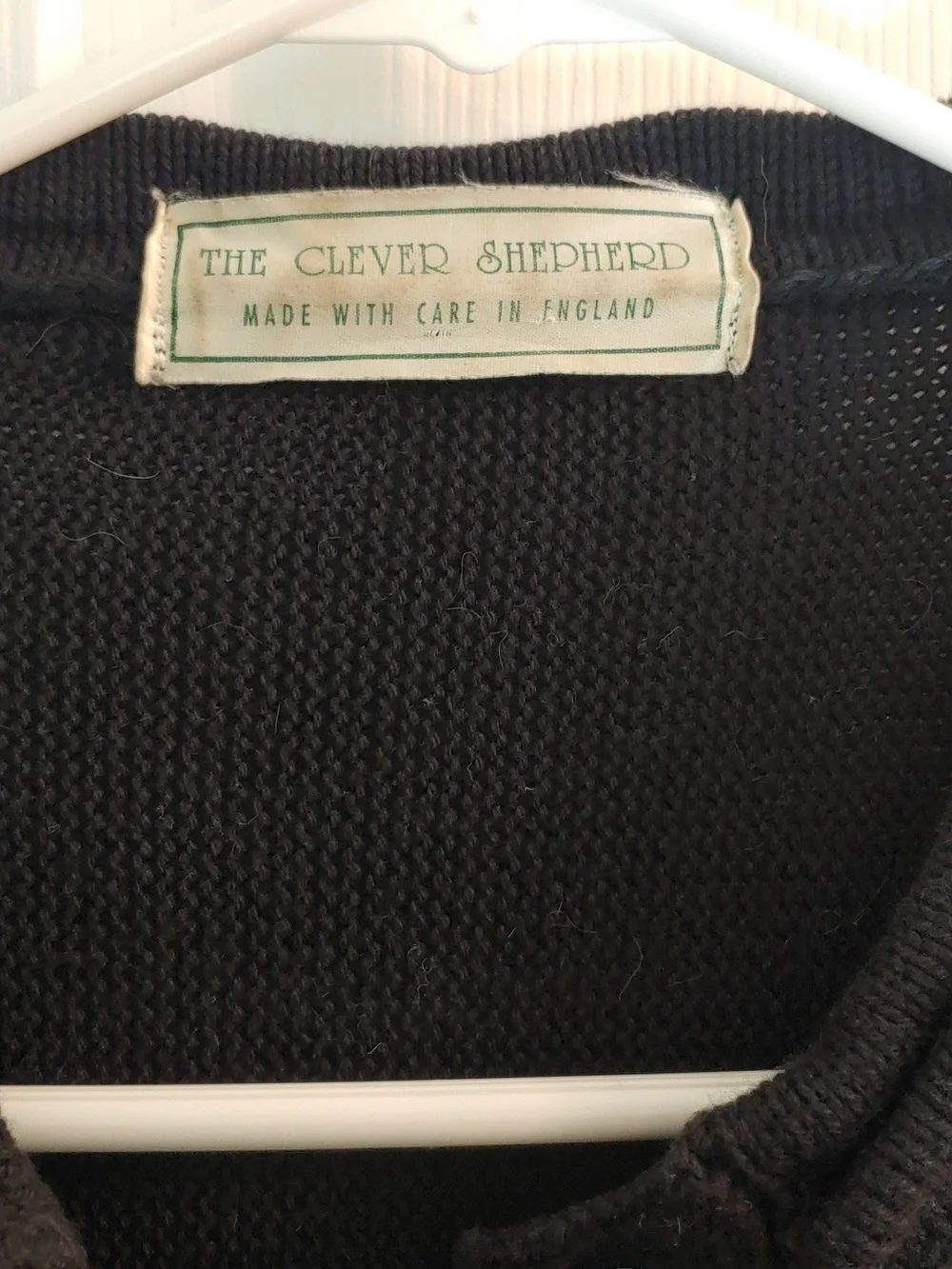 Vintage The Clever Shepherd Cotton Cardigan Black Geometric Unisex Size XXL - Picture 2 of 8